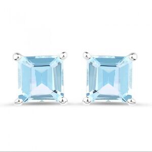 Gorgeous Ladies Sterling Silver 2.60 CTW Topaz Designer Earrings